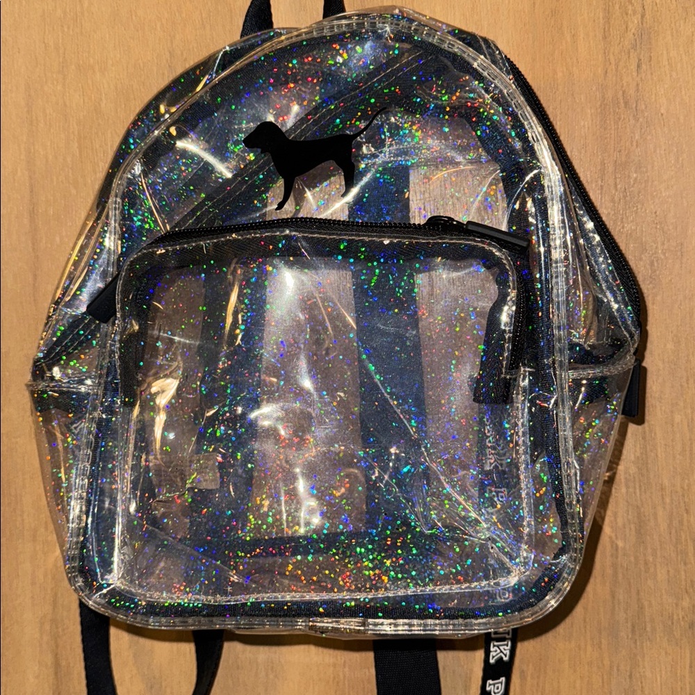 Vs Pink Clear Glitter Mini Backpack - image 1